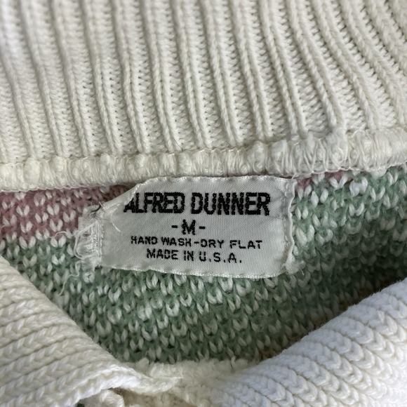Vintage Alfred Dunner AOP Pastel Snowflakes Sweater Grandma Winter Size Medium - Picture 5 of 6